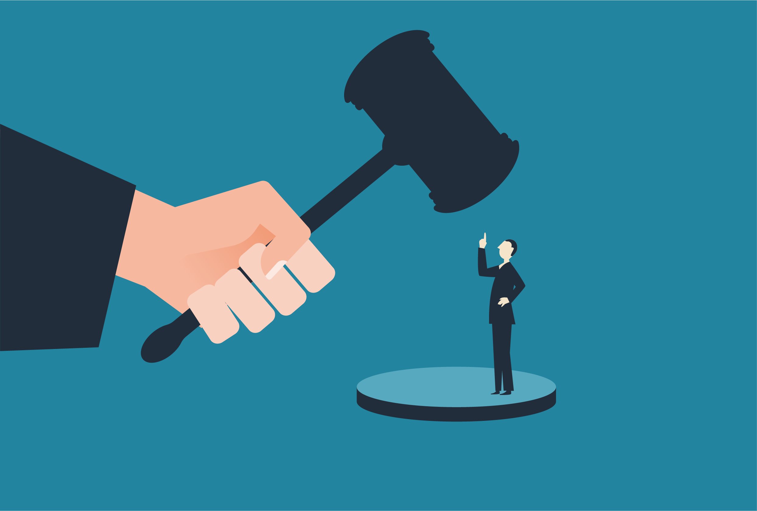 Młotek sędziowski wobec mobbingu