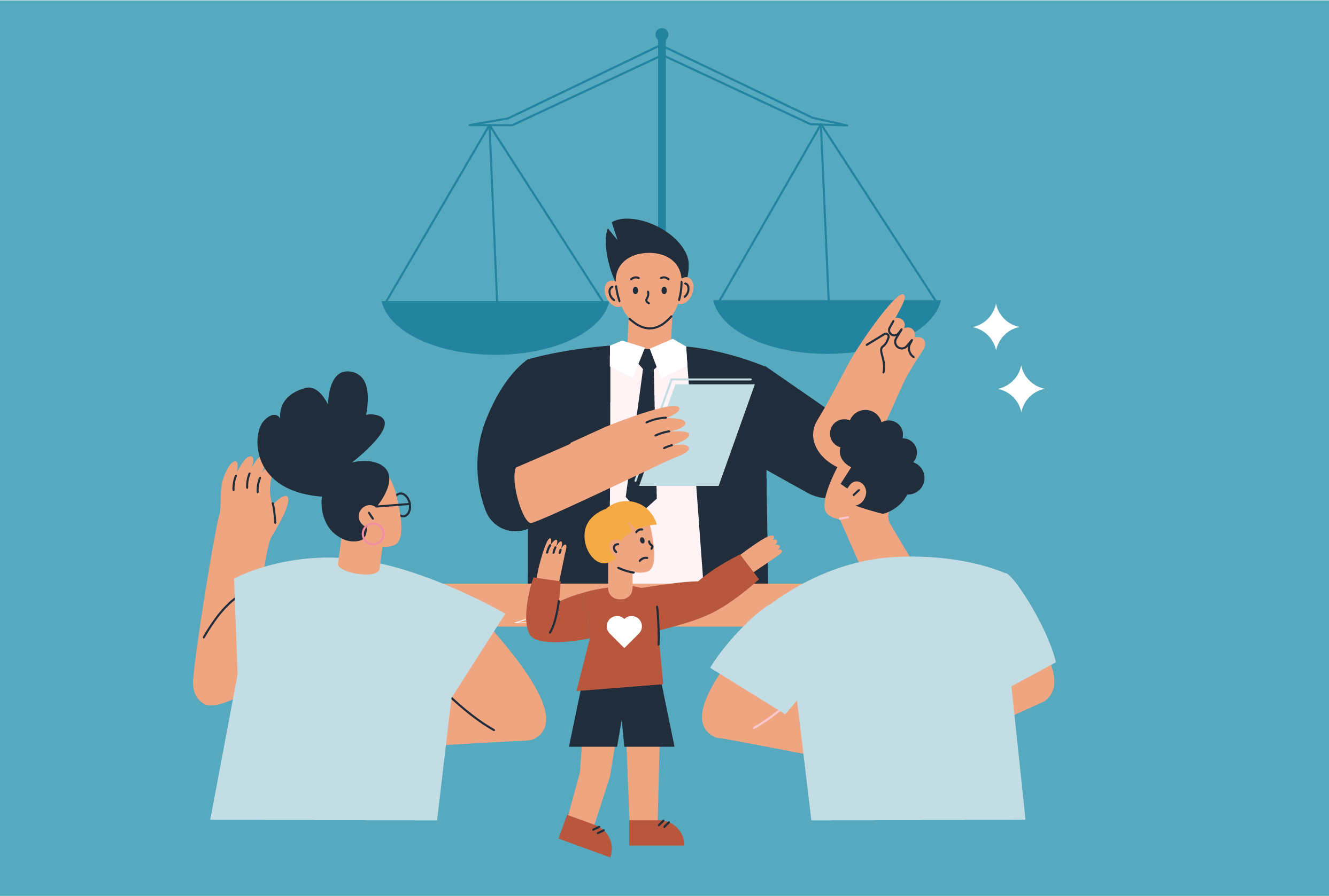 Rodzice znajdujący się w sądzie