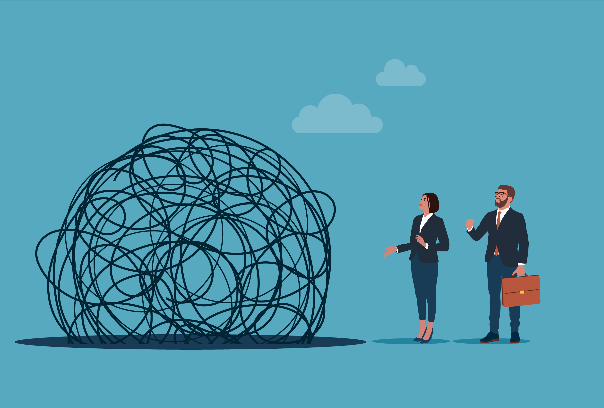 Dwie osoby spoglądające w stronę zamkniętej przestrzeni